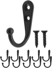 FUXXER® Metall-Haken Eisen-Haken Wand-Haken Metall-Haken, 42x26mm, 10x, schwarz