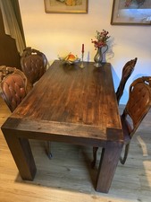 Massiver Eiche-Esstisch mit 6