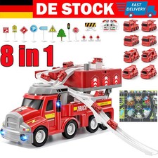 8in1 Feuerwehrauto Lernspielzeug Geschenk für Kleinkinder, Jungen und Mädchen