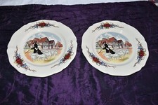 Obernai Sarreguemines France, 2 x Kuchenteller Brotteller H Loux =52