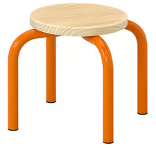 Kinder Holzhocker orange Beine
