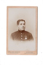 CDV Foto Soldat mit Orden - Berlin-Spandau 1890er