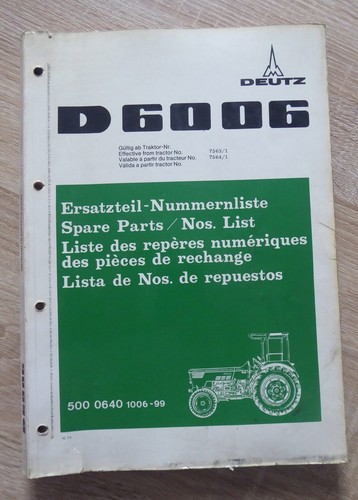 Deutz schlepper d6006 - deutz,