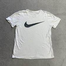 NIKE Herren T-Shirt Kurzarm Gr. M Sport Training Classic Retro Logo 26810 Weiß