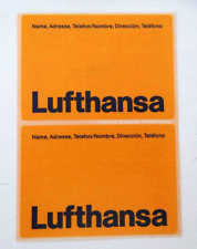 Werbe-Aufkleber Lufthansa 2 Stück Adressaufkleber Baggage Label Germany 80er