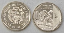 Peru 1 Nuevo Sol Gedenkmünze 2013 Templo de Kotosh KM# 372 unz.