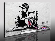 Fotoleinwand24 Banksy Graffiti Leinwandbild Wandbild Kunstdrucke Posterdruck 713