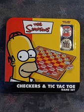 The Simpsons Brettspiel - Checkers & TIC TAC TOE Game Set (Blechbox) - 2007