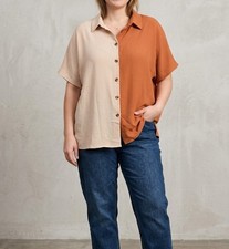 Modische two tone bluse - bluse, 46