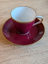Midcentury Mokka Espresso Sammeltasse Gedeck  Hutschenreuther Eleganz Rot