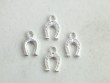 10x Anhänger Hufeisen 12x8mm Charms Glücksbringer Hellsilber Schmuck Basteln