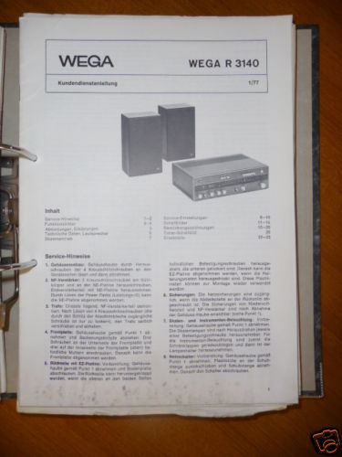 Service manual für wega - service,
