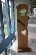 Gartendeko- Rustikal  aus Kiefer mit  2 Herzen -Geburtstag-Geschenk-Upcycling,