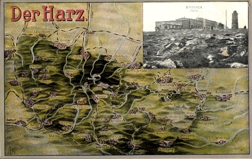 Landkarten brocken harz - ak,
