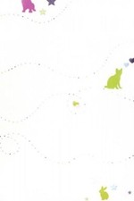 Little Star Luxus Tapete LS10902 Katzen Kaninchen Weiß Grün Lila Grau stylisch