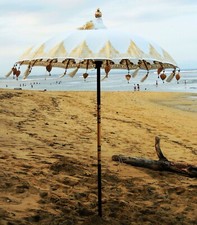 Bali Schirm balinesischer Sonnenschirm Handarbeit Garten Terrasse XL 180 cm Ø