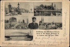 Ak Lübeck in Schleswig Holstein, Eröffnung Elbe Trave Kanal durch... - 10670018