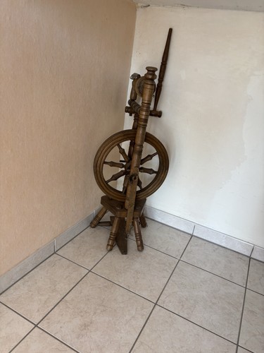 Altes spinnrad eiche - eiche, holz