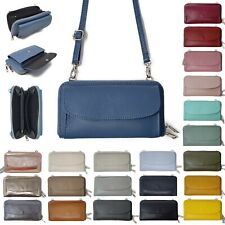 2IN1 GELDBÖRSE & SMARTPHONE HANDY TASCHE HÜLLE ITALY Umhängetasche Echt Leder 
