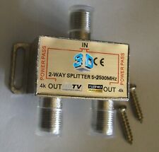 Antennenverteiler SAT TV Kabel Verteiler 2-fach Splitter Weiche Digital HD 3D 4K
