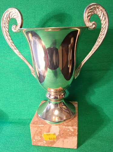 Pokal versilbert mit henkel - ,