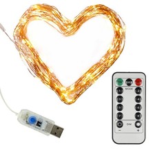 Mini-Lichterkette USB Fernbedienung 100 LEDs warmweiß 10m Innen Beleuchtung Deko