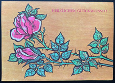 Telegramm-Schmuckblatt aus Zeiten der DDR,  Rosen lx28