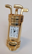 Miniatur Uhr Golf Golfschläger Caddy Messing, Uhr läuft, Quartz -1-