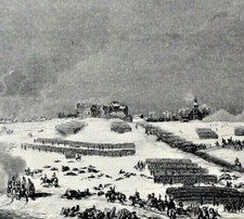 SKELTON (XIX) Kupferstich: Napoleon / Russland, Schlacht bei Eylau 7. Febr. 1809