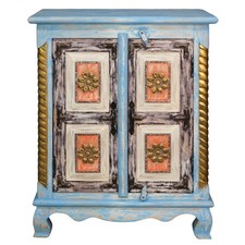 Schrank Wandschrank Flurschrank Indien Antik Küchenschrank Massiv Indisch 90cm 