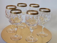 6 Weingläser Driburg Kristall – Vintage Drache Goldrand Bleikristall 15,5 cm