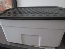 Curver Mega Box Aufbewahrungsbox Deckel Ordnungsbox Kiste Behälter grau groß TOP