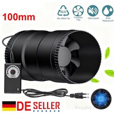100Mm Inline-Rohrventilator Regelbar Rohrlüfter Abluftventilator Lüfter 221M³/H