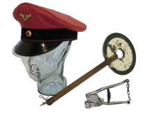 Vintage DB Bundesbahn Set D.R.P. Schaffner Mütze Signal Kelle Fahrschein Zange