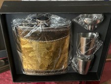 Edelstahl Flachmann Set 224ml mit Trichter & Becher in Geschenk Box