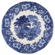 Speiseteller groß Enoch Wedgwood Woodland blue blau