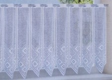 Scheibengardine weiß Muster Panneaux Plauen Stickerei Gardine 90 x 196 cm