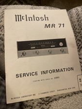 McIntosh MR-71 20B01 Service