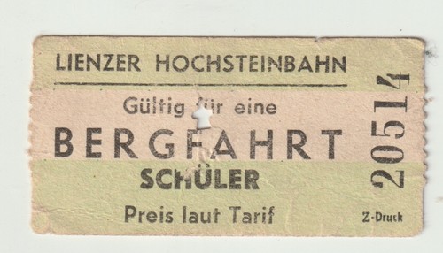 Alte fahrkarte bergfahrt - alte,