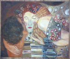 Rudolf Bötche Hommage Gustav Klimt #1 Acryl 50x60cm Unikat!