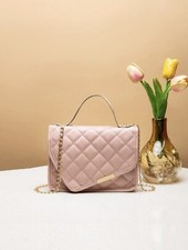 Damen Handtasche | Kunstleder | Beige | Gesteppt | 1A Qualität