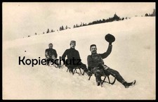ALTE POSTKARTE WINTERSPORT RODEL SCHLITTEN FAHREN TEGERNSEE SPORT BOB Rodeln Lug