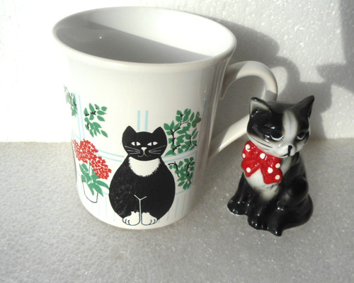 Kaffeetasse schwarze katze - kaffeetasse,