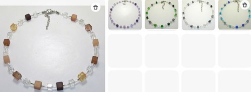 Halskette collier würfel glas - würfel,