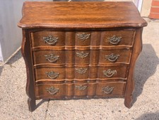 Kleine Kommode im Barockstil Antik 4 Schubladen geschwungen Bronzegriffe