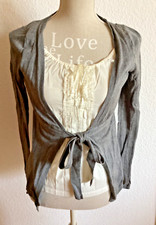 Esprit EDC edle graue Strickjacke mit integrierter Bluse 2-in-1 Gr S 36 Romantik