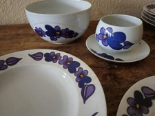 VINTAGE Geschirr HEINRICH RONDO Porzellanmanufaktur STIEFMÜTTERCHEN  60er Jahre 