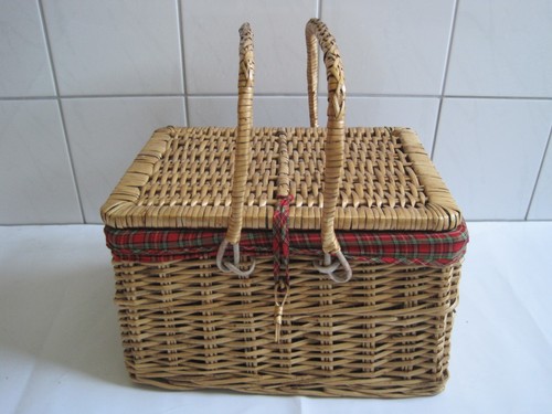 Vintage picknick korb koffer - ,
