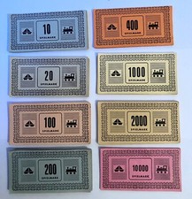 Monopoly Spielmark Geldscheine Silberausgabe