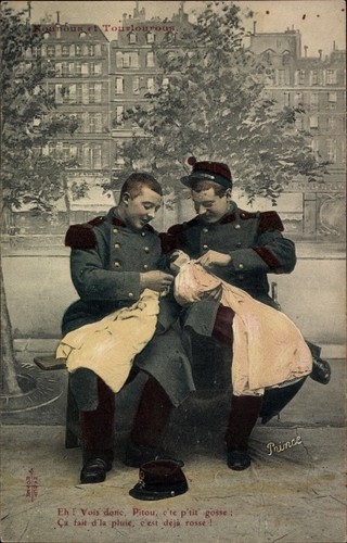 Zwei französische soldaten - ak,
